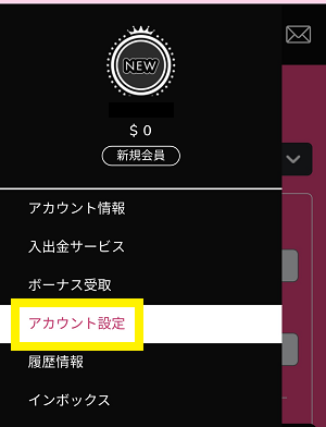 ミラクルカジノ アカウント設定
